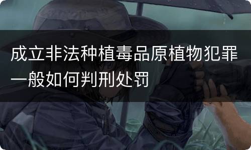 成立非法种植毒品原植物犯罪一般如何判刑处罚