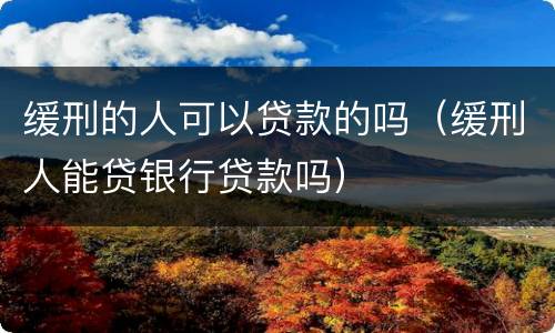 缓刑的人可以贷款的吗（缓刑人能贷银行贷款吗）