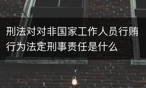 刑法对对非国家工作人员行贿行为法定刑事责任是什么