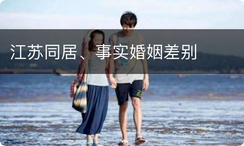 江苏同居、事实婚姻差别