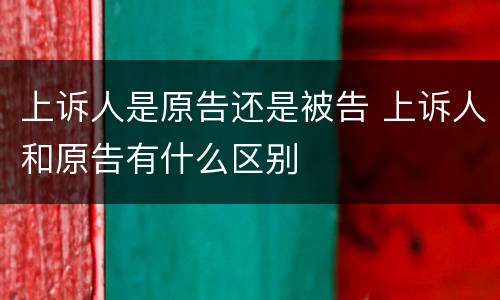 上诉人是原告还是被告 上诉人和原告有什么区别