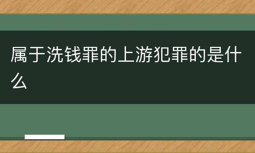 属于洗钱罪的上游犯罪的是什么