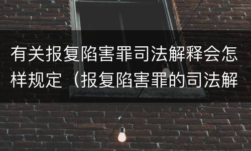 有关报复陷害罪司法解释会怎样规定（报复陷害罪的司法解释）