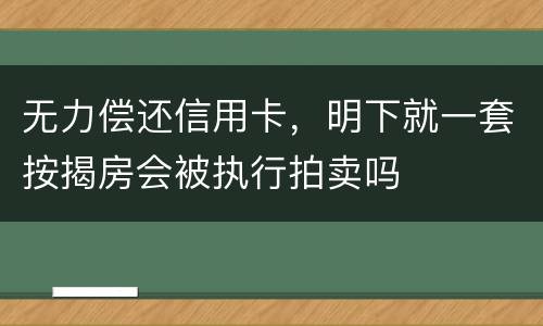 无力偿还信用卡,明下就一套按揭房会被执行拍卖吗