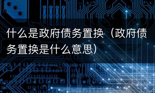 什么是政府债务置换（政府债务置换是什么意思）