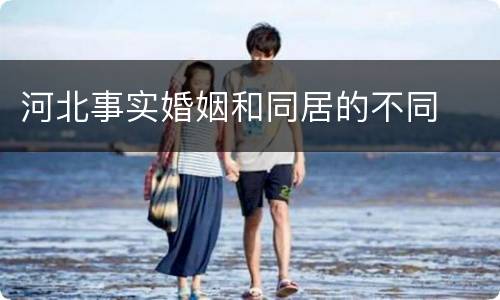 河北事实婚姻和同居的不同