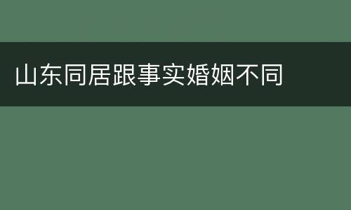 山东同居跟事实婚姻不同