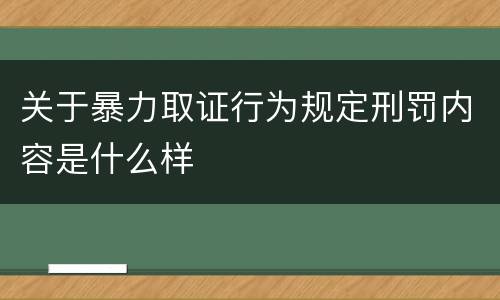 关于暴力取证行为规定刑罚内容是什么样