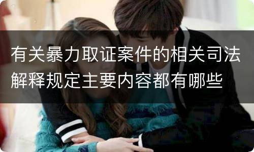 有关暴力取证案件的相关司法解释规定主要内容都有哪些