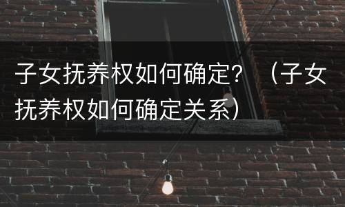 子女抚养权如何确定？（子女抚养权如何确定关系）