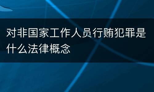 对非国家工作人员行贿犯罪是什么法律概念