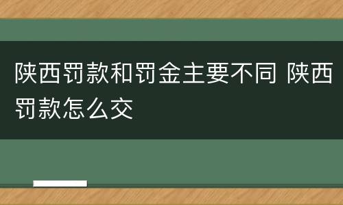 陕西罚款和罚金主要不同 陕西罚款怎么交
