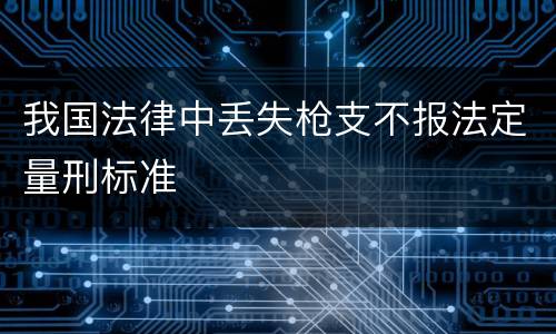 我国法律中丢失枪支不报法定量刑标准