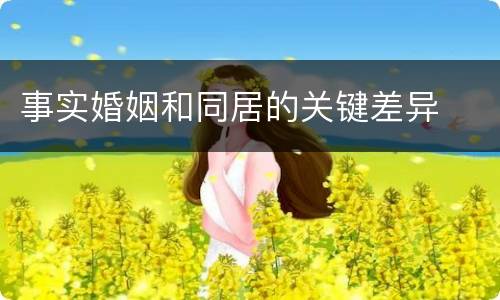 事实婚姻和同居的关键差异