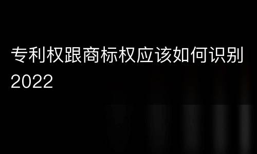专利权跟商标权应该如何识别2022