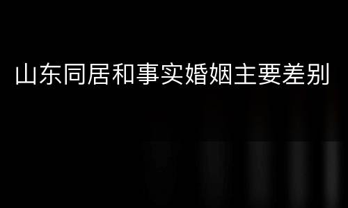 山东同居和事实婚姻主要差别