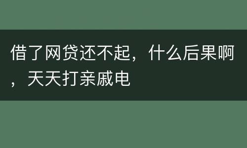 借了网贷还不起，什么后果啊，天天打亲戚电
