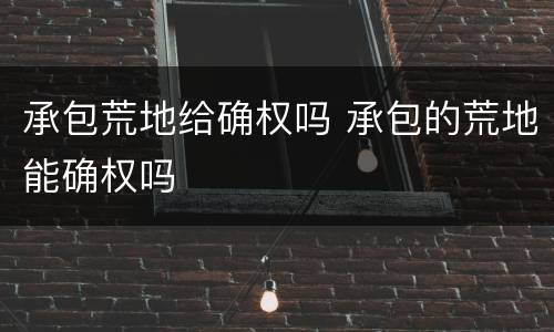 承包荒地给确权吗 承包的荒地能确权吗