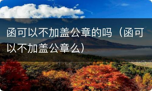 函可以不加盖公章的吗（函可以不加盖公章么）