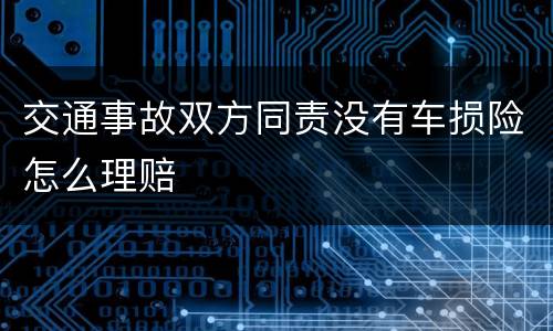 交通事故双方同责没有车损险怎么理赔