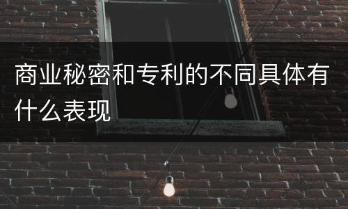 商业秘密和专利的不同具体有什么表现