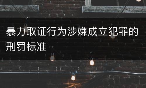暴力取证行为涉嫌成立犯罪的刑罚标准