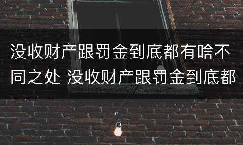 没收财产跟罚金到底都有啥不同之处 没收财产跟罚金到底都有啥不同之处呢