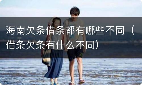 海南欠条借条都有哪些不同（借条欠条有什么不同）