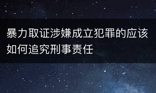 暴力取证涉嫌成立犯罪的应该如何追究刑事责任