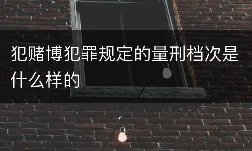 犯赌博犯罪规定的量刑档次是什么样的