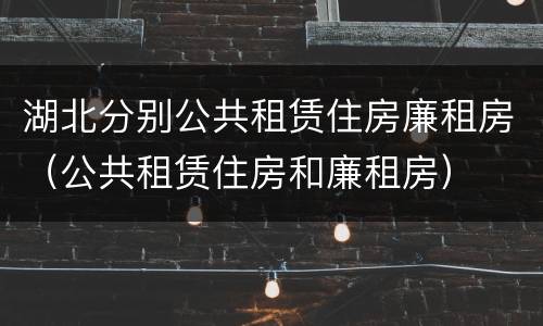 湖北分别公共租赁住房廉租房（公共租赁住房和廉租房）