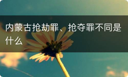 内蒙古抢劫罪、抢夺罪不同是什么