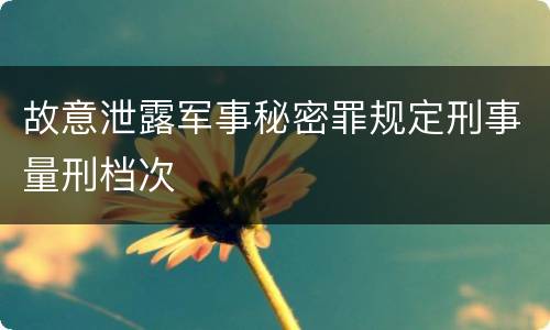 故意泄露军事秘密罪规定刑事量刑档次