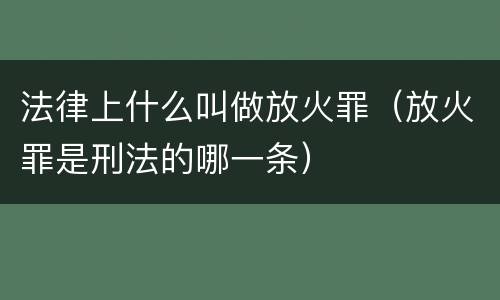 法律上什么叫做放火罪（放火罪是刑法的哪一条）