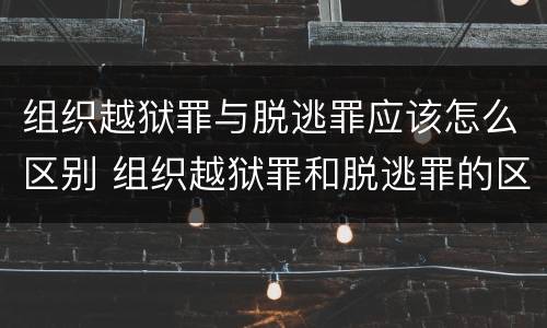 组织越狱罪与脱逃罪应该怎么区别 组织越狱罪和脱逃罪的区别