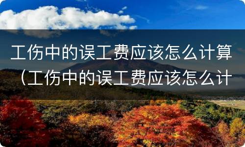 工伤中的误工费应该怎么计算（工伤中的误工费应该怎么计算的）