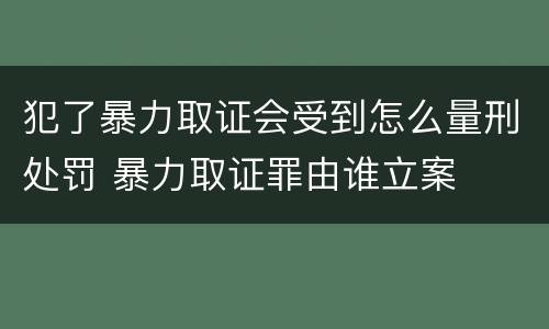 犯了暴力取证会受到怎么量刑处罚 暴力取证罪由谁立案