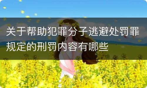 关于帮助犯罪分子逃避处罚罪规定的刑罚内容有哪些