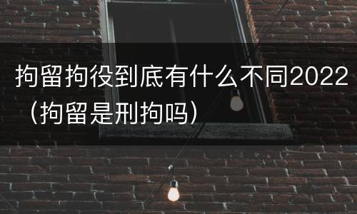 拘留拘役到底有什么不同2022（拘留是刑拘吗）
