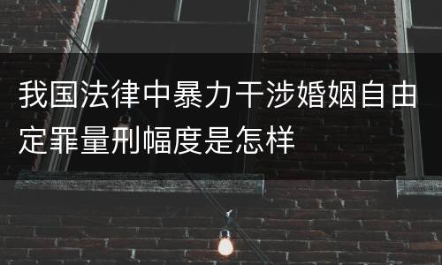 我国法律中暴力干涉婚姻自由定罪量刑幅度是怎样