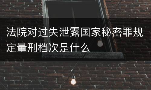 法院对过失泄露国家秘密罪规定量刑档次是什么