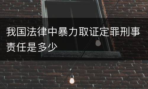 我国法律中暴力取证定罪刑事责任是多少