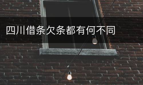 四川借条欠条都有何不同