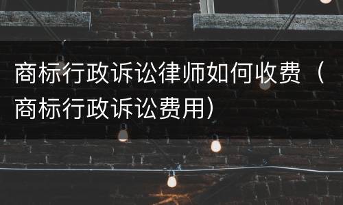 商标行政诉讼律师如何收费（商标行政诉讼费用）