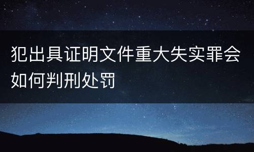 犯出具证明文件重大失实罪会如何判刑处罚