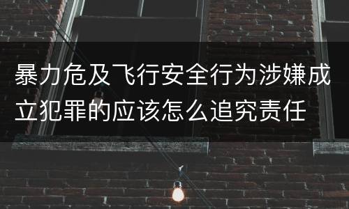 暴力危及飞行安全行为涉嫌成立犯罪的应该怎么追究责任