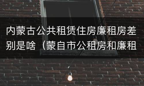 内蒙古公共租赁住房廉租房差别是啥（蒙自市公租房和廉租房）