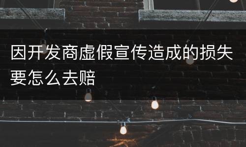 因开发商虚假宣传造成的损失要怎么去赔