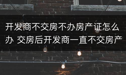 开发商不交房不办房产证怎么办 交房后开发商一直不交房产证怎么办
