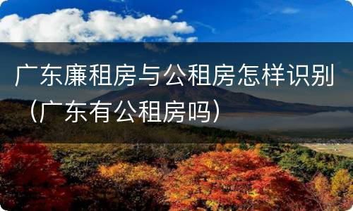 广东廉租房与公租房怎样识别（广东有公租房吗）